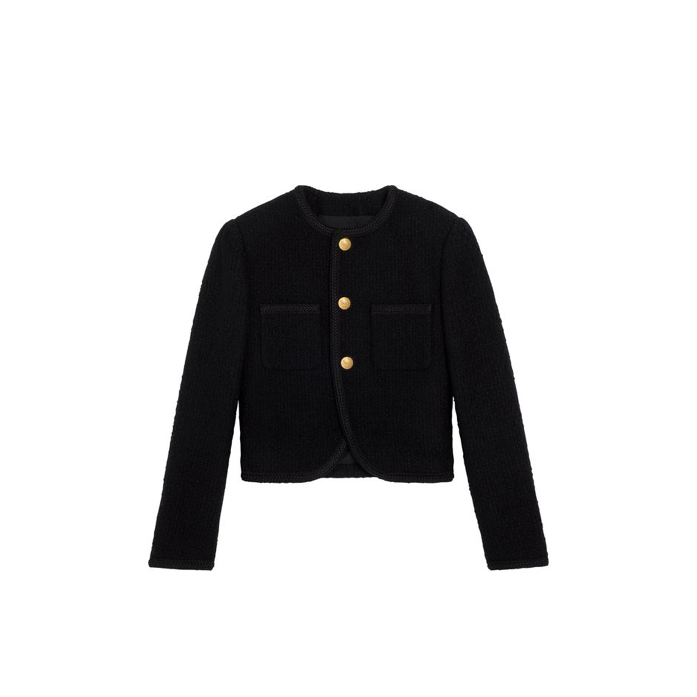 CELINE PATCH POCKET TWEED JACKET BLACK 